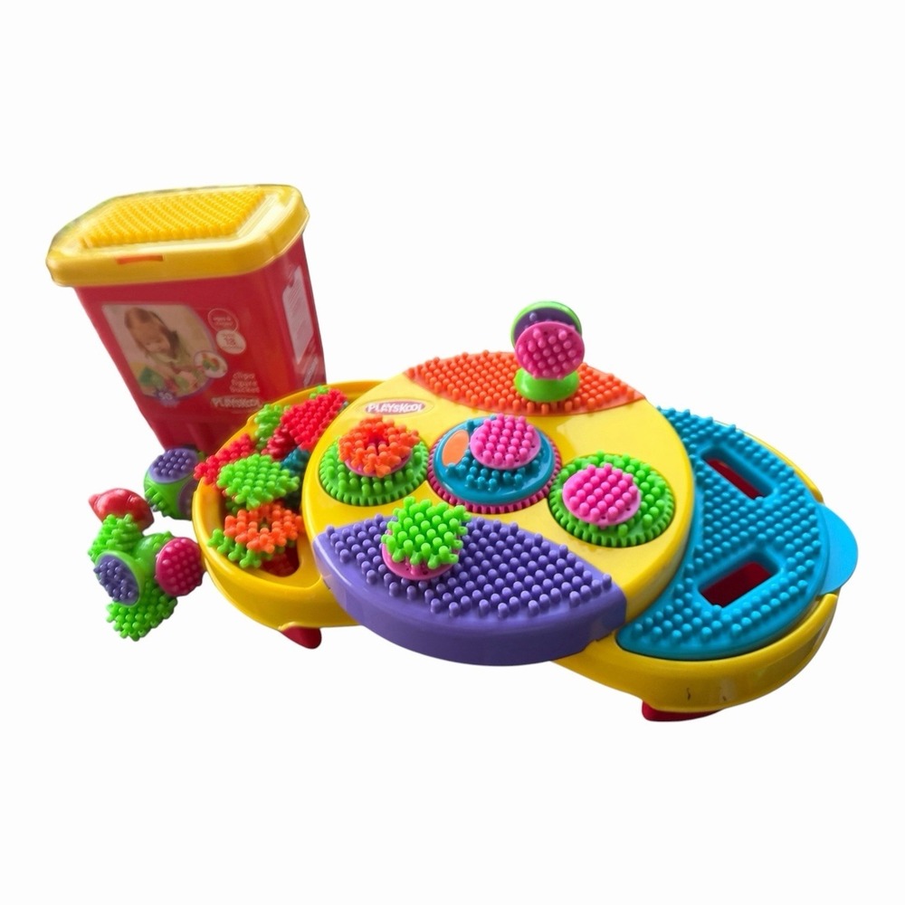 Vintage Playskool Clips Figure Bucket - Nostalgia Toys - Y2K - Blocks - Table